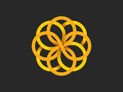 Medallion 8 abstract design flower gold infinity leaf logo medallion