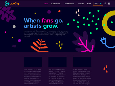 LiveGig Homepage Design