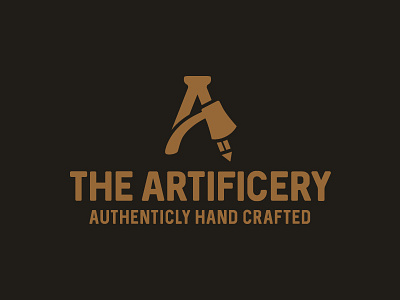 Artificery 1 a art artificiery artisan axe craft design icon letter lettermark logo pencil