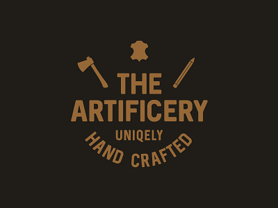 Artificery 2 artisan axe craft design handmade icon leather leathering logo pencil unique woodworking