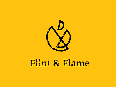 Daily Logo Challenge 10 - Fire Logo daily logo challenge fire flame flint and flame geo geometic grill logo minimal minimal branding restaraunt simple