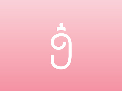 Juna Bottle app baby bottle branding clean custom girl j lettering logo pregnancy simple typography