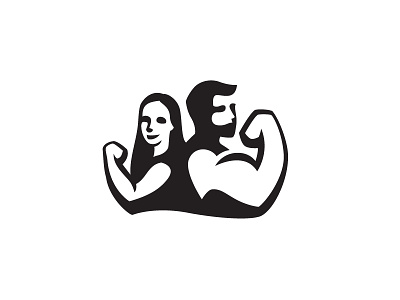 Couple Workout character characters couple coupleworkout design female gym icon illustration logo maleficent negative space logo negativespace partners