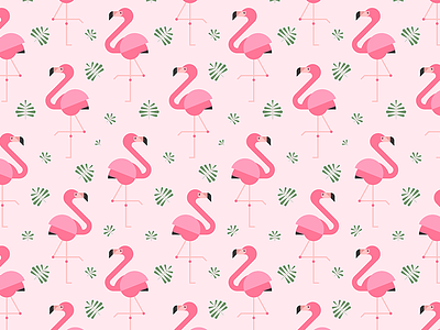 Flamingo Pattern clean cute flamingo flamingos flat graphic design graphics illustration love pattern pattern design pink textures vector