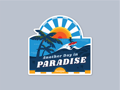 Another Day In Paradise branding design flat icon illustration typography vector