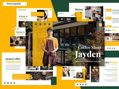Coffee Shop Presentation Template design graphic design layout powerpointdesign ppt