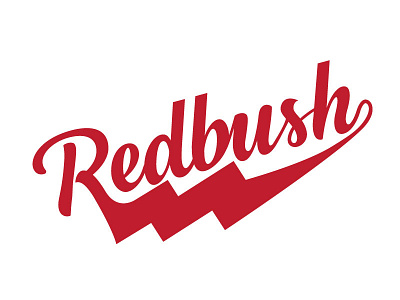 Redbush Round 2 band lightning bolt logo logotype punk red script type typography