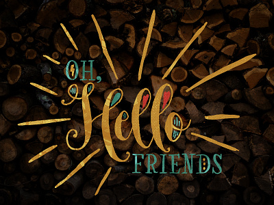 Hi city friends heart hello lettering lightning outdoors trees type typography wood