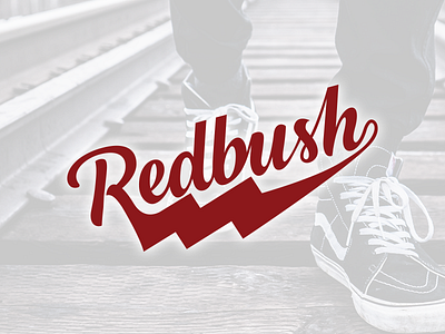 Redbush Final band lightning bolt logo logotype punk red rock script type typography