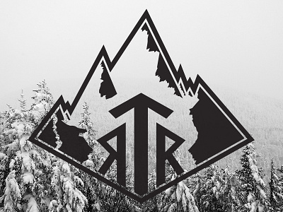 RTR Mountain Logo adventure badge cabin collateral identity logo mountains outdoors ride trees wander winter