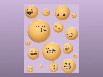 Week 04 - Overflowing emotions 3d after effects animation arnold balloon design dynamics emoji gif inflate loop maya motion ncloth simulation smiley