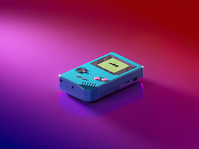 Week 11 - Play it Loud! 2021 3d after effects animation arnold game boy gameboy gradient isometric loop low poly maya motion nft nintendo videogame