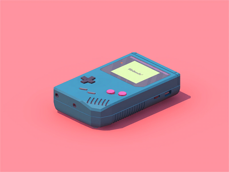 Play it Loud! 3d animation flip gameboy isometric low poly nintendo