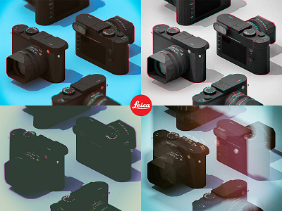 Leica Q Multi 3d advertising camera isometric leica leica q low poly
