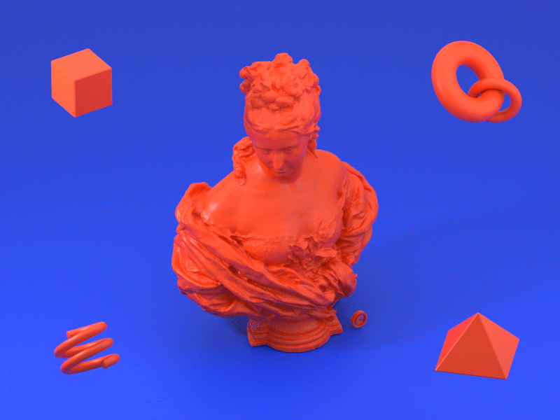 Abstract1 3d abstract animation arnold maya mograph motion plastic statue