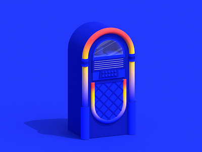 Jukebox Time Machine 3d after effects animation arnold isometric jukebox loop maya motion