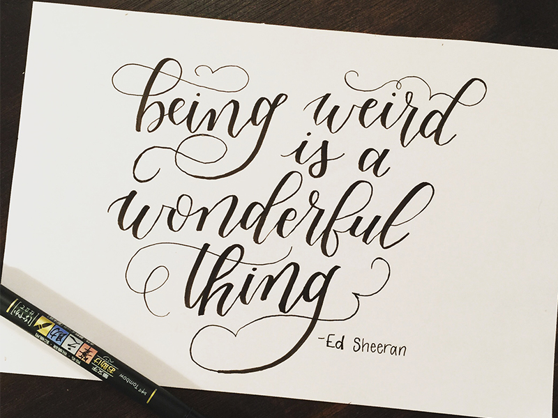 hand lettering tombow