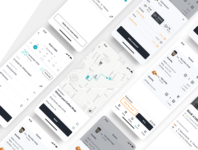 Ordering experience in mobile e-commerce app black white ecommerce flat food and drink geolocation ios map mobile ordering app reservations restaurant shop ui design ux design