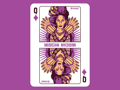 Beyonce beyonce illustration playing cards queen of diamonds vector
