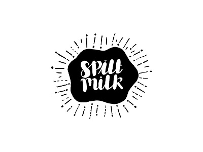 Spilt Milk Branding brand branding cow handdrawn illustration logo logotype milk typography