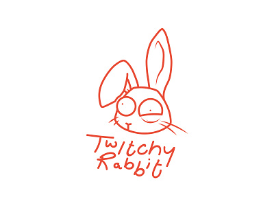 Twitchy Rabbit brand handwritten identify logo minimal outline rabbit rebrand thirty logos vector