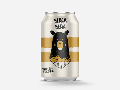 Black Bear Beer Can Design beer brand branding craft beer hand drawn identity illustration logo package design packaging packaging design typography