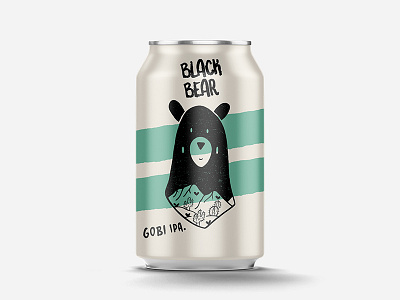 Black Bear Beer Can Design beer brand branding craft beer design hand drawn handdrawn handwritten identity illustration logo logotype minimal package design packaging packagingdesign typography vector