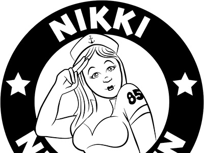 Nikki Nightrain character design digital illustration pin up roller derby