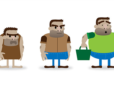 "It's Huge": Evolution of Man adobe illustrator character design illustration motion design motion graphics vector graphics