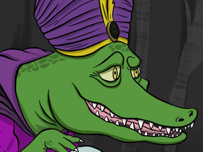 Clairvoyant Crocodile animal alphabet character design childrens book concept art digital illustration