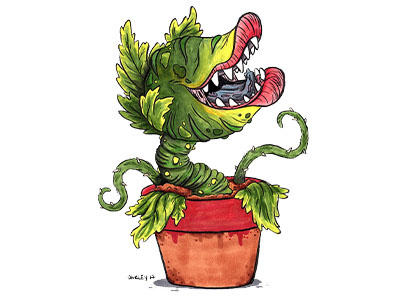 AudreyII audreyii cartoon comedy film horror illustration little shop of horrors musical plant theatre