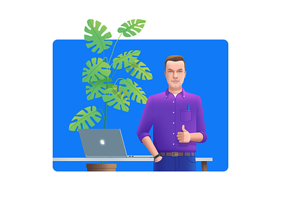 Site Developer Illustration developer development illustration laptop macbook man pixel perfect site
