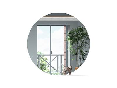 Сasement Illustration cat illustration pixel perfect plant window