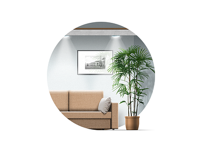 Living Room Illustration couch illustration pixel perfect plant room sofa