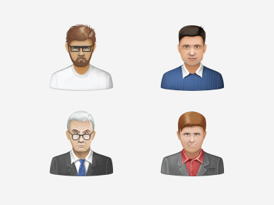 4 Person Icons client investor manager people programmer