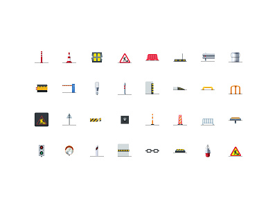 32 Road Construction Icons construction road