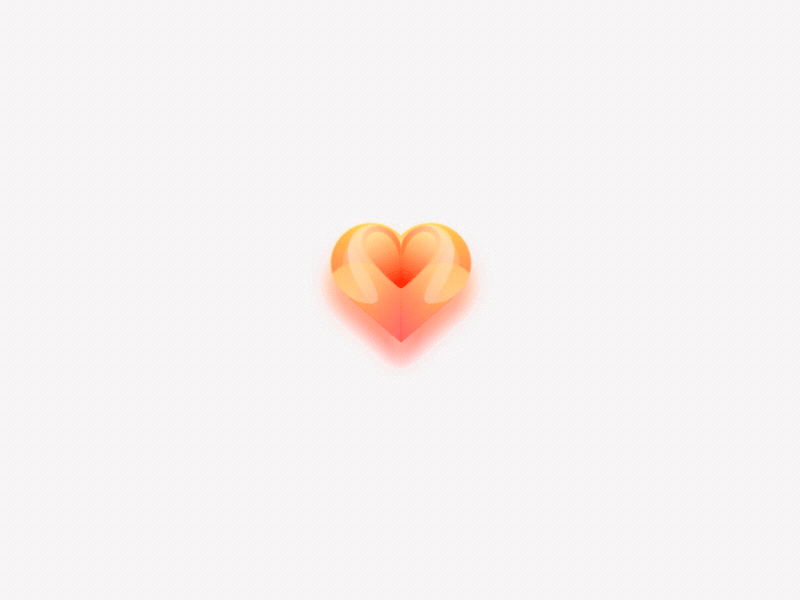 Heartbeat animation glossy heart heartbeat logo principle