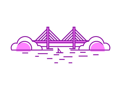 Vladivostok bridges bridge icon illustration