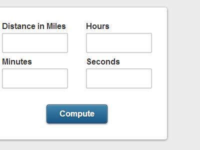 Run Pace button css3 form html