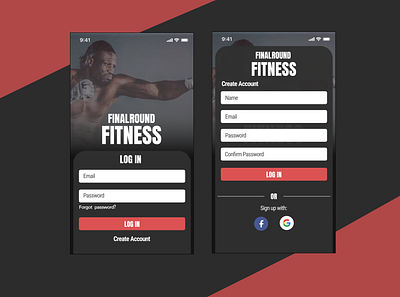 Final Round Fitness app design flat gym gym app ui ux