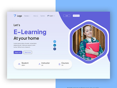 E-learning website Header Design userinterface websitedesign