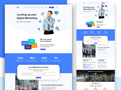 Landing page design for Digital marketing agency