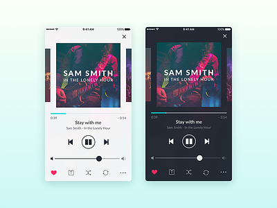 Now Playing app interface ios music player ui