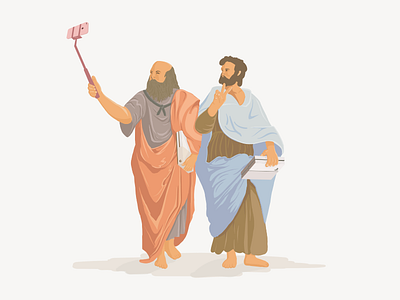 Plato And Aristotle drawing graphic graphicdesign illustration illustrator inspiration vector