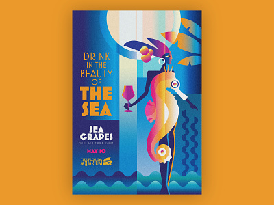 Sea Grapes Art advertising art art deco digital ad event branding fashion illustration poster print ad print design promotions vector art wine
