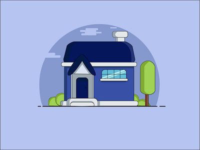 Blue Home design icon illustration ui vector