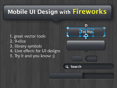 Mobile UI fireworks