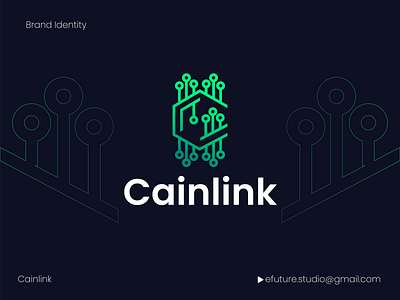 Cainlink Crypto Logo blockchain branding coin crypto currency decentralized defi fintech gradient graphic design icon identity investment lettering logo network planet space token trading