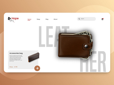 Hope crafting - Home Page Design crafting ecommerce website fontend design graphic design leather shop minimalist design ui ui design ui ux ui ux design ui ux website design uiux design ux ux design ux research webdesign