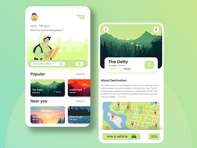 Travel guide - App design